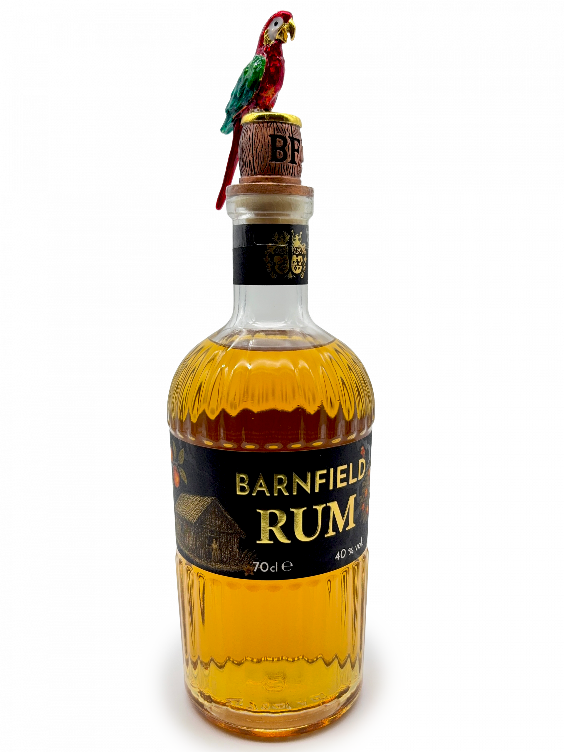 Edler Rum mit Papagei-Stöpsel aus Emaille-Lack